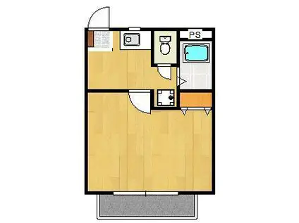 オーベルジュ・ド・ヌクシナJ(1K/1階)の間取り写真