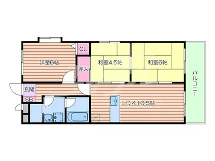 ボヌゥールI(3LDK/1階)の間取り写真
