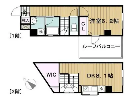ソリッドクレストディーワン(1LDK/6階)の間取り写真