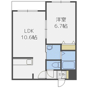 E-ハイム札幌 イーハイム(1LDK/3階)の間取り写真