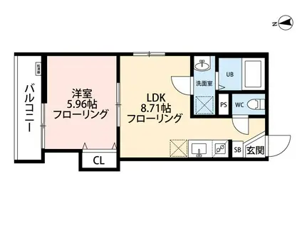 立川セイワレジデンスII(1LDK/3階)の間取り写真