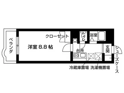 エクレール船橋日大前(1K/1階)の間取り写真