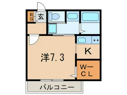セジュール芦屋川(1K/1階)の間取り写真