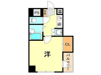 カーサ神戸下山手(1K/6階)の間取り写真