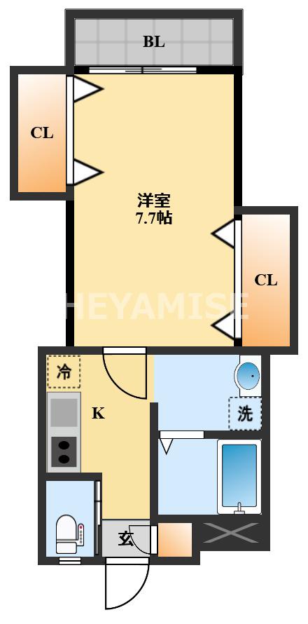 プチメゾン福田パート2(1K/1階)の間取り写真