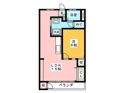 メゾンコーヤマ(1LDK/5階)の間取り写真