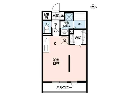 リーブルファイン奈良町II1号棟(ワンルーム/3階)の間取り写真