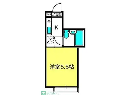 プラザ・ドゥ・セゾン(1K/2階)の間取り写真