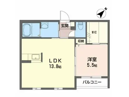 シャーメゾンさくら B棟(1LDK/2階)の間取り写真