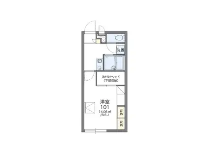 レオパレスイーストマーランド(1K/1階)の間取り写真