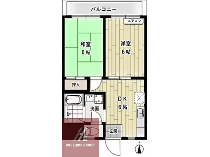 アビタシオン大阪港(2DK/5階)の間取り写真