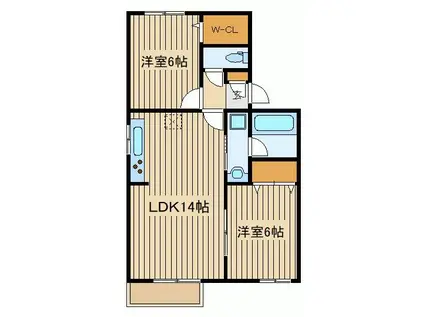 ルミナテラス(2LDK/2階)の間取り写真