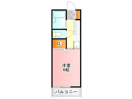 YHハイツ(1K/1階)の間取り写真
