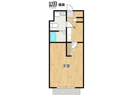 ユニゾン山大通(1K/5階)の間取り写真