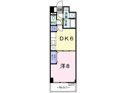 コン・タント・アモーレ(1DK/5階)の間取り写真