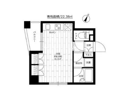 グラーサ本郷東大前(ワンルーム/11階)の間取り写真