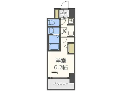 エステムコートディアシティウエスト(1K/11階)の間取り写真