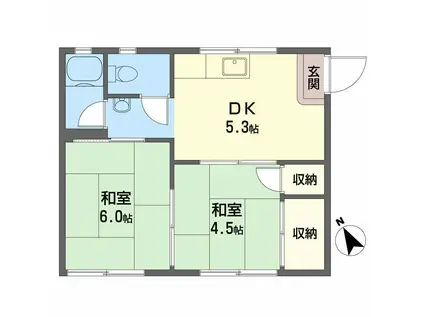 平川アパート(2K/1階)の間取り写真