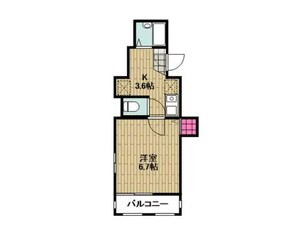 ハイライズ(1K/1階)の間取り写真