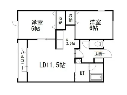 ウエルカムサトウ4(2LDK/1階)の間取り写真