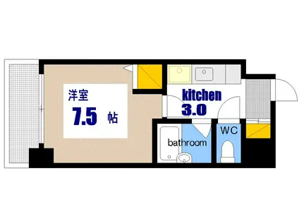 第2片山ビル(1K/5階)の間取り写真