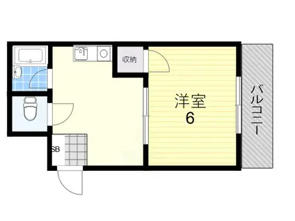 エクセル聖天(1DK/4階)の間取り写真