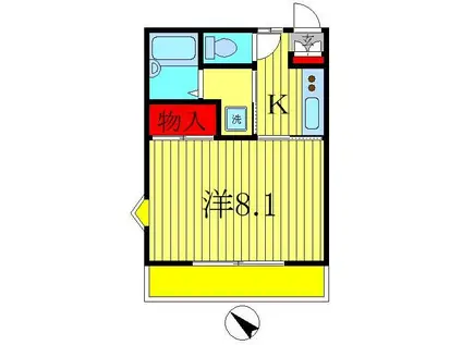 メゾン ドゥ レイリ C(1K/1階)の間取り写真