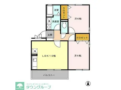 サンフルさがみ野(2LDK/1階)の間取り写真