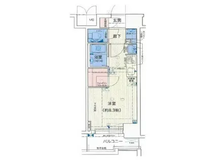 ララプレイス四天王寺夕陽ヶ丘(ワンルーム/9階)の間取り写真