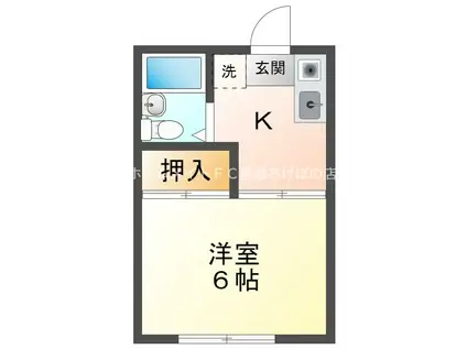 ユトリロ東向山(ワンルーム/1階)の間取り写真