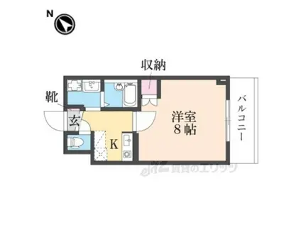 サンフレンドユー(1K/2階)の間取り写真