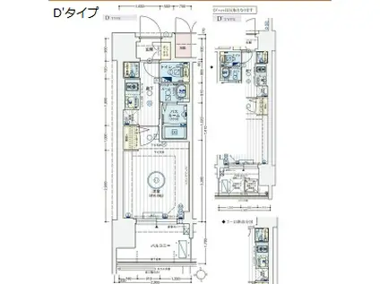 エステムコート難波サウスプレイスVIIIハイド(1K/14階)の間取り写真