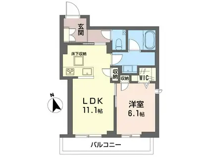 リュミエール本駒込(1LDK/1階)の間取り写真