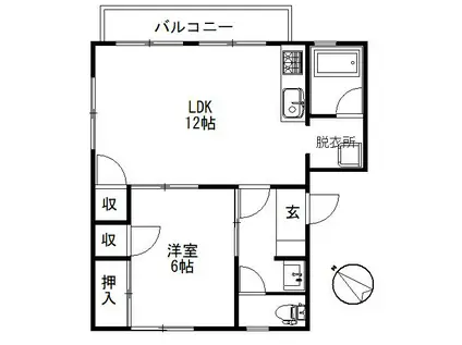 アイネクライネ(1LDK/2階)の間取り写真