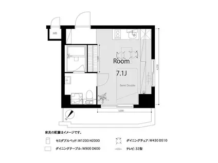 ダイアパレス隅田公園(ワンルーム/2階)の間取り写真
