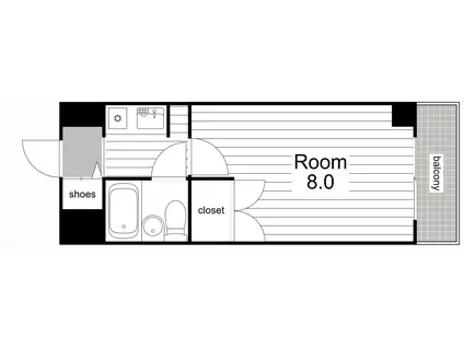 プリンスコート(1K/5階)の間取り写真