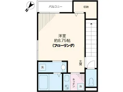 FELIX COURT明興(1K/1階)の間取り写真