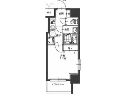 エスレジデンス緑橋駅前(1K/9階)の間取り写真