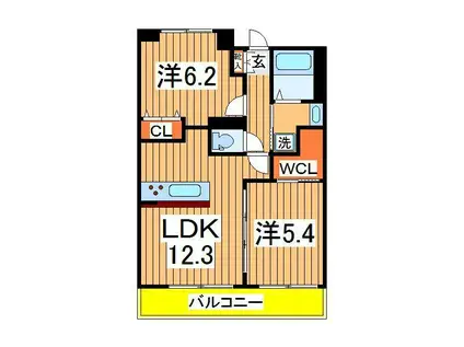 プレシャスタワー柏(2LDK/6階)の間取り写真