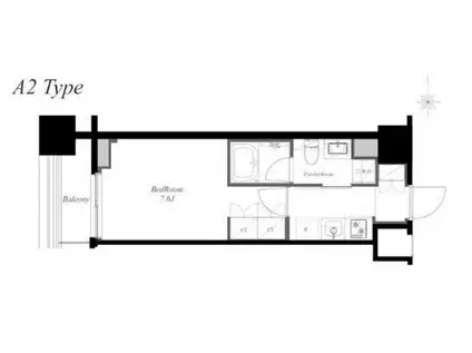 南麻布ノース(1K/12階)の間取り写真