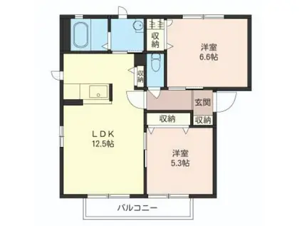 テール・ドゥ(2LDK/1階)の間取り写真