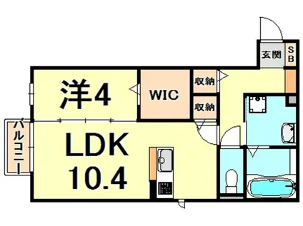 BRAMA甲東(1LDK/2階)の間取り写真