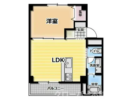 京都北山 2棟(1LDK/4階)の間取り写真