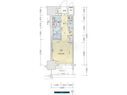 プレサンスNAGOYAシティオ(1K/5階)の間取り写真