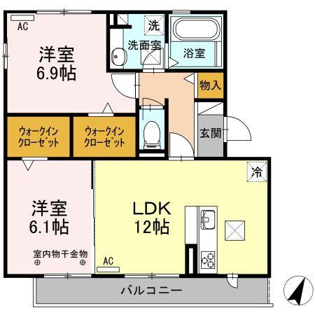 CONFOR V(2LDK/1階)の間取り写真
