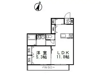 アルカ・ソラーレIII(1LDK/1階)の間取り写真