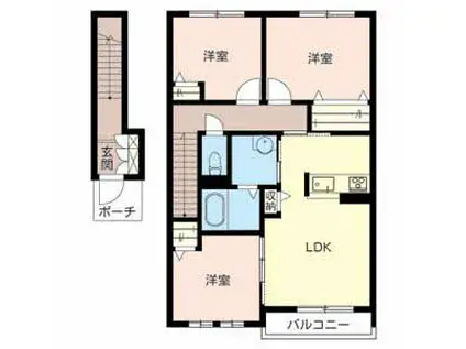 シャーメゾン田原本(3LDK/2階)の間取り写真