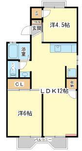 パレーシャル御立(2LDK/2階)の間取り写真
