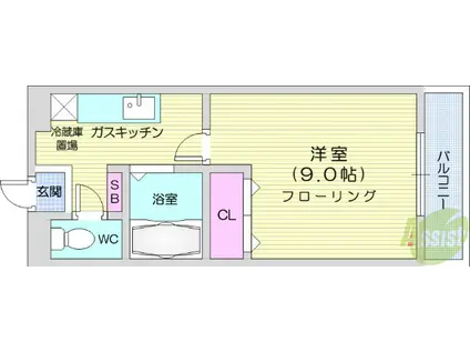 アラモード南光台(1K/2階)の間取り写真