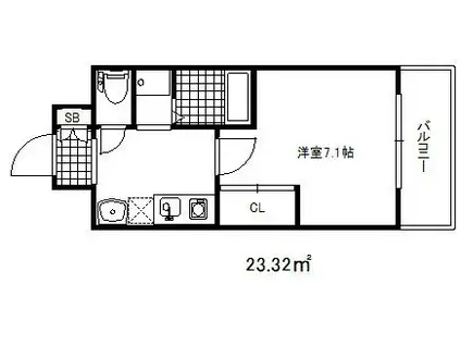 セファミ御影(1K/3階)の間取り写真